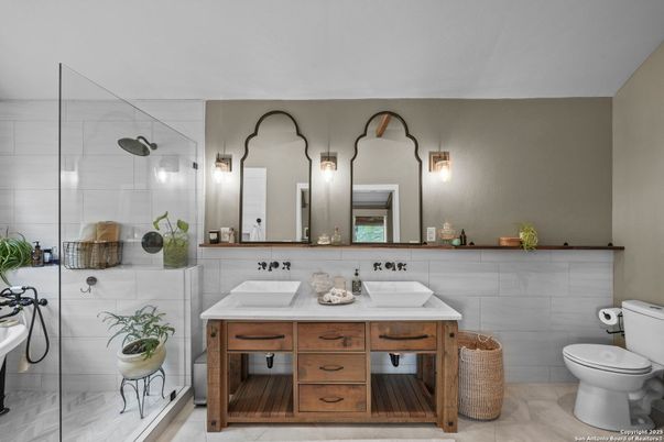 Bathroom, Dual Sink Vanities, Glass Shower, Interior