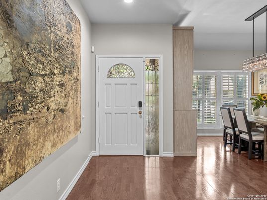 Chandelier, Dining room, Interior, Recessed Lighting, Wood Texture Flooring