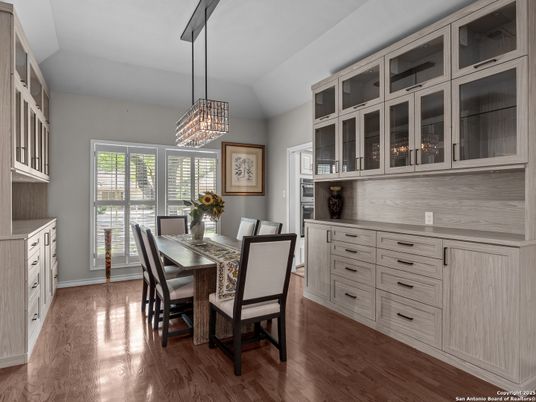Chandelier, Dining room, Interior, Pendant Lights, Wood Texture Flooring