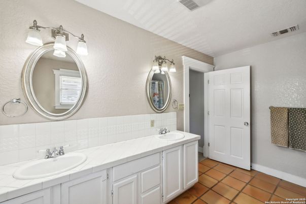 Bathroom, Dual Sink Vanities, Interior, Tile Countertops
