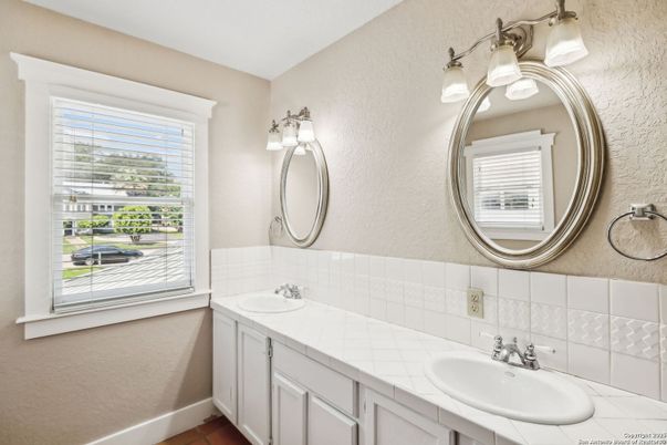 Bathroom, Dual Sink Vanities, Interior, Tile Countertops