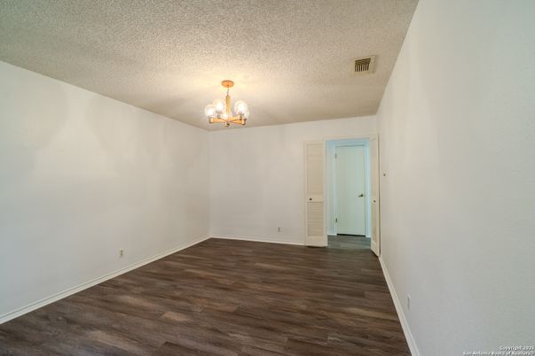 Chandelier, Empty room, Interior, Wood Texture Flooring