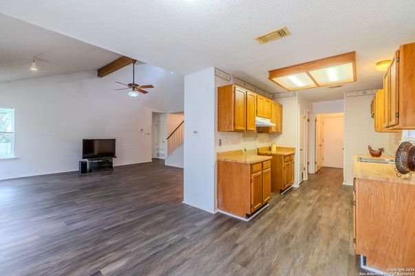 Interior, Kitchen, Wood Texture Flooring