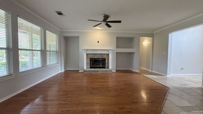 Empty room, Fireplace, Interior, Wood Texture Flooring