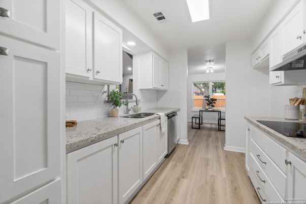 Interior, Kitchen, Recessed Lighting, Wood Texture Flooring