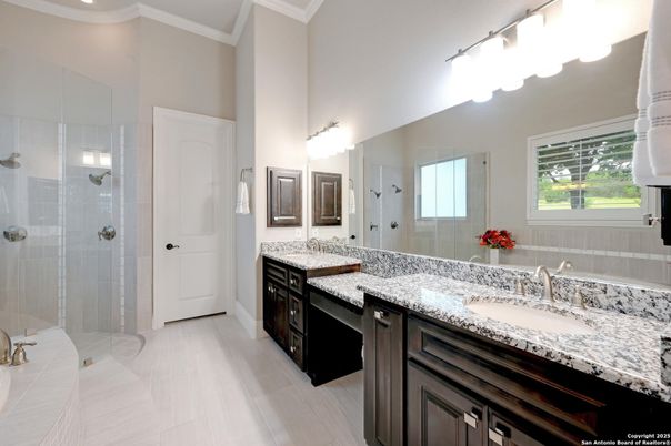 Bathroom, Dual Sink Vanities, Glass Shower, Interior