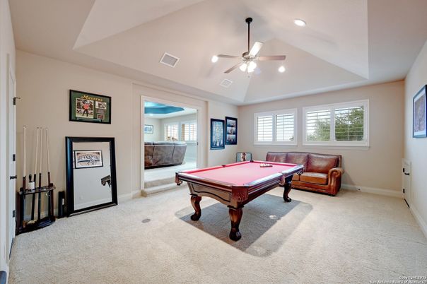 Billiard Table, Game Room, Interior, Recessed Lighting