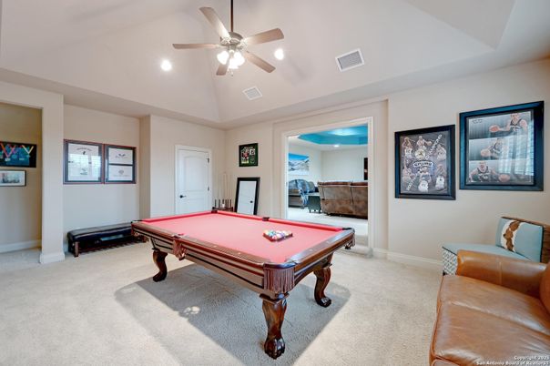 Billiard Table, Game Room, Interior, Recessed Lighting