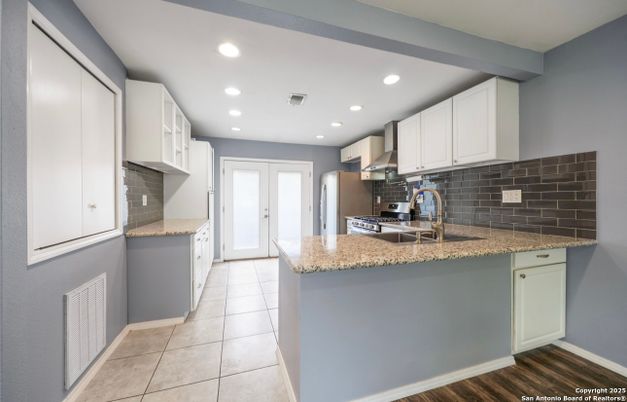 Interior, Kitchen, Recessed Lighting, Wood Texture Flooring