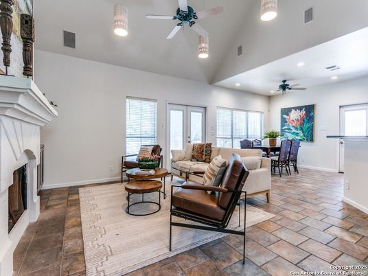 Dining room, Fireplace, Interior, Living room, Recessed Lighting