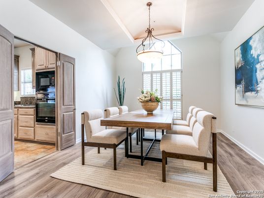 Chandelier, Dining room, Interior, Pendant Lights, Wood Texture Flooring