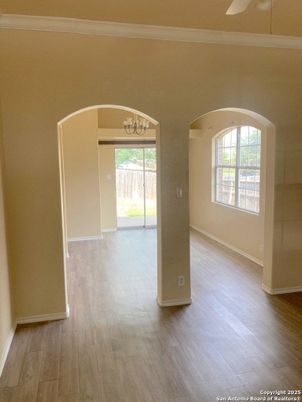 Chandelier, Empty room, Interior, Wood Texture Flooring