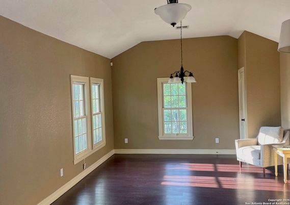 Empty room, Interior, Pendant Lights, Wood Texture Flooring