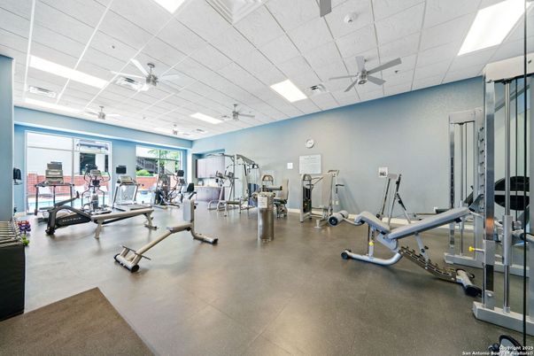 Fitness Equipment, Gym, Interior, Recessed Lighting