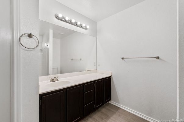 Bathroom, Dual Sink Vanities, Interior, Wood Texture Flooring
