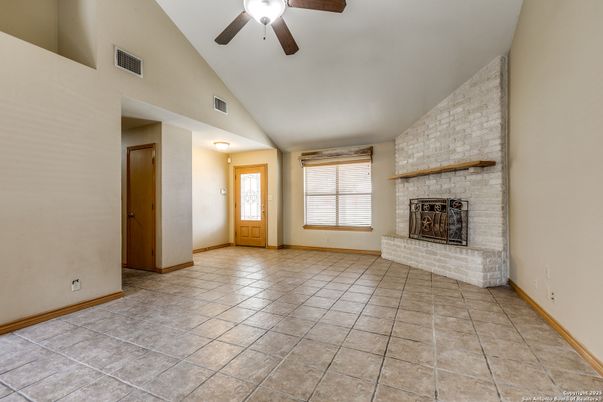 Empty room, Fireplace, Interior