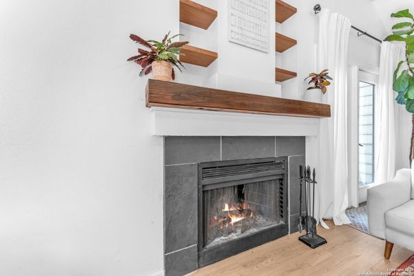 Fireplace, Interior, Wood Texture Flooring