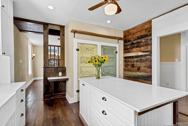 Interior, Recessed Lighting, Wood Texture Flooring, Wooden Walls