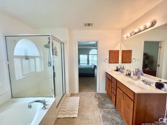 Bathroom, Bedroom, Dual Sink Vanities, Glass Shower, Interior