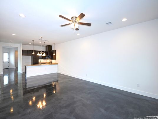 Empty room, Interior, Kitchen, Pendant Lights, Recessed Lighting