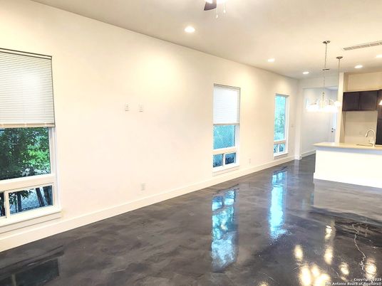 Empty room, Interior, Kitchen, Pendant Lights, Recessed Lighting