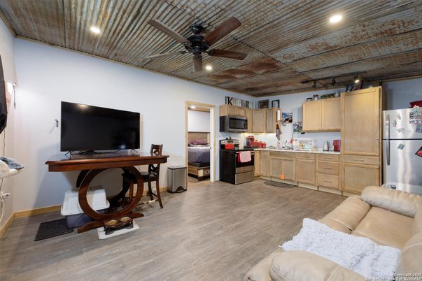 Interior, Kitchen, Recessed Lighting, Wood Texture Flooring