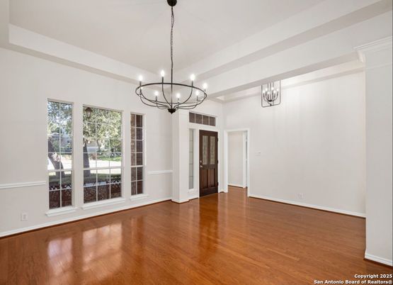 Chandelier, Empty room, Interior, Wood Texture Flooring