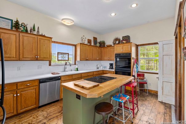 Interior, Kitchen, Recessed Lighting, Wood Texture Flooring