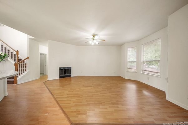 Empty room, Fireplace, Interior, Wood Texture Flooring