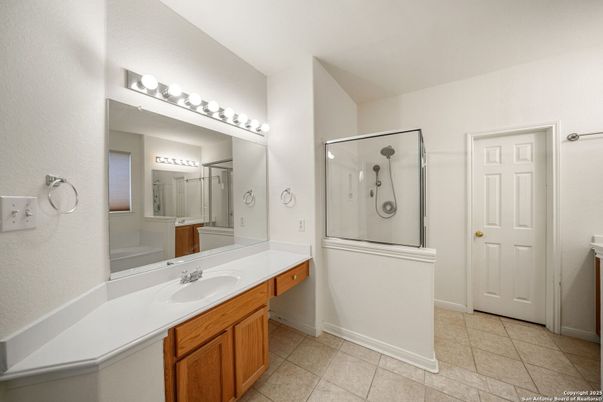 Bathroom, Dual Sink Vanities, Glass Shower, Interior