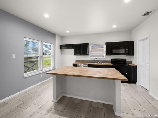 Interior, Kitchen, Recessed Lighting, Wood Texture Flooring