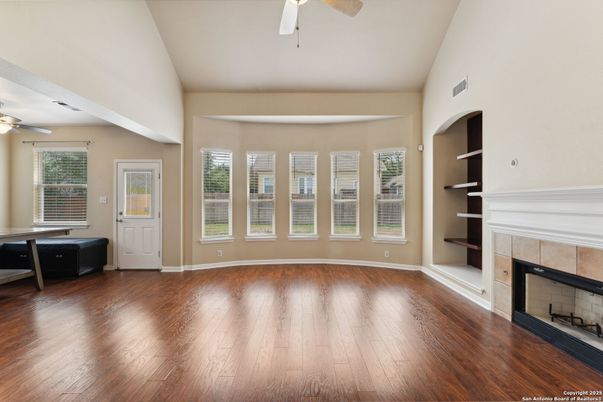 Empty room, Fireplace, Interior, Wood Texture Flooring