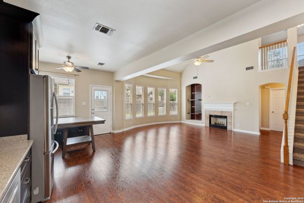 Fireplace, Interior, Wood Texture Flooring