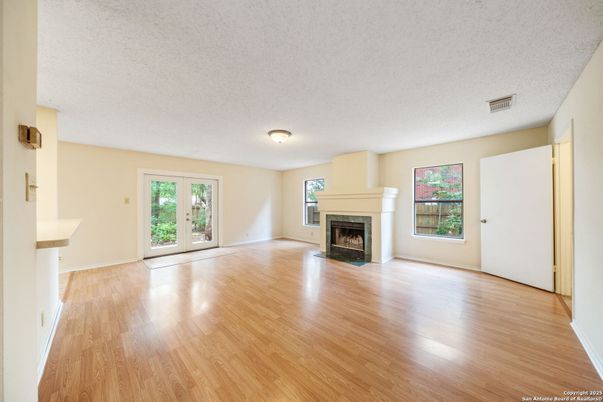 Empty room, Fireplace, Interior, Wood Texture Flooring
