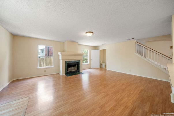 Empty room, Fireplace, Interior, Wood Texture Flooring