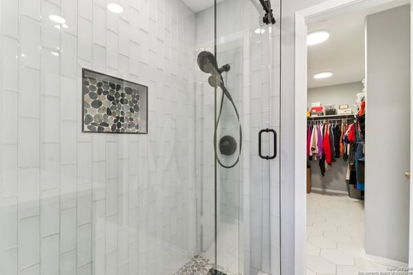 Bathroom, Glass Shower, Interior, Recessed Lighting, Walk-in Closets