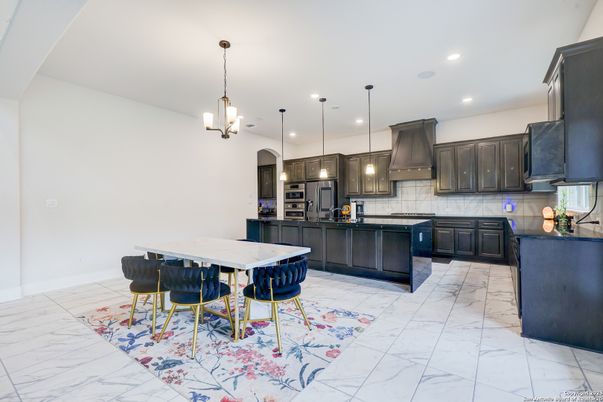 Interior, Kitchen, Marble, Pendant Lights, Recessed Lighting