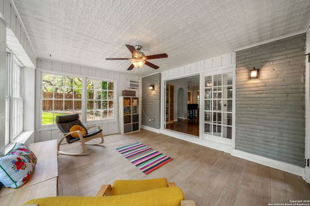 Interior, Stone Walls, Wood Texture Flooring