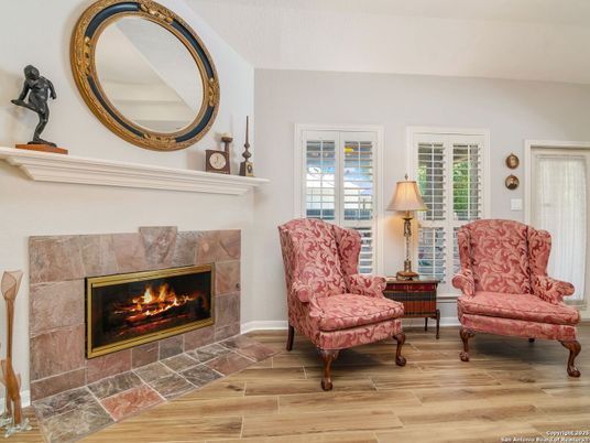 Fireplace, Interior, Wood Texture Flooring