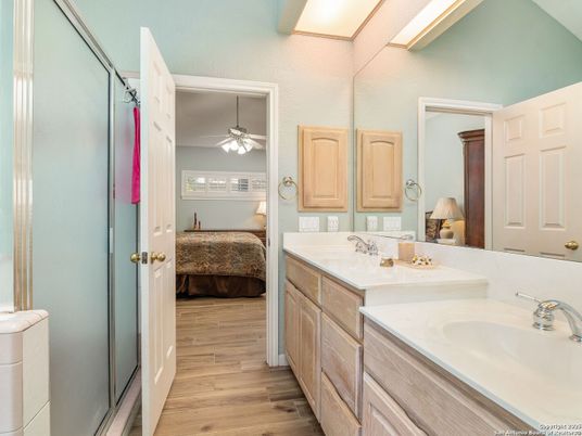 Bathroom, Bedroom, Dual Sink Vanities, Interior, Wood Texture Flooring