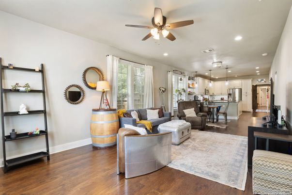 Interior, Kitchen, Living room, Pendant Lights, Recessed Lighting, Stainless Steel Appliances, Wood Texture Flooring