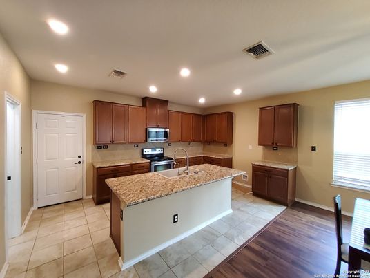 Interior, Kitchen, Recessed Lighting, Wood Texture Flooring