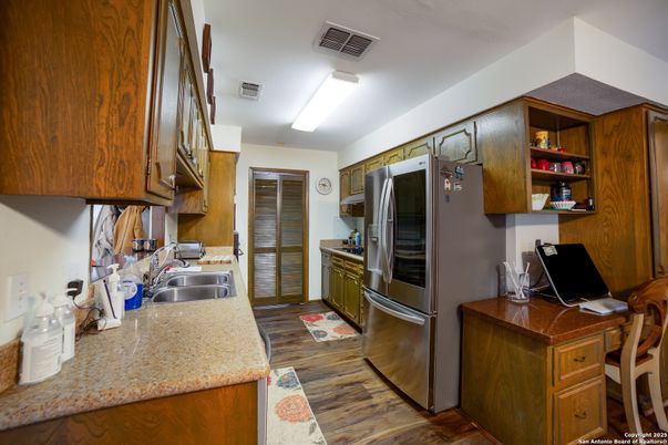 Interior, Kitchen, Stainless Steel Appliances, Wood Texture Flooring