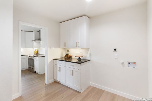 Interior, Kitchen, Recessed Lighting, Wood Texture Flooring