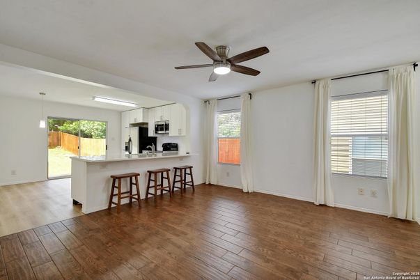 Interior, Kitchen, Pendant Lights, Wood Texture Flooring