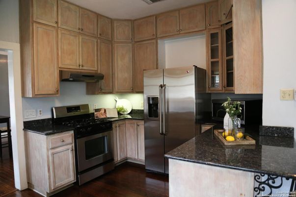 Interior, Kitchen, Stainless Steel Appliances, Wood Texture Flooring