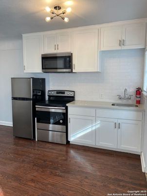 Interior, Kitchen, Stainless Steel Appliances, Wood Texture Flooring