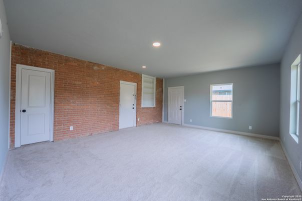 Empty room, Interior, Recessed Lighting, Stone Walls