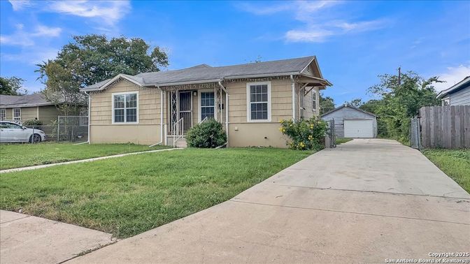 Backyard, Detached Garage, Exterior, Facade, Ranch