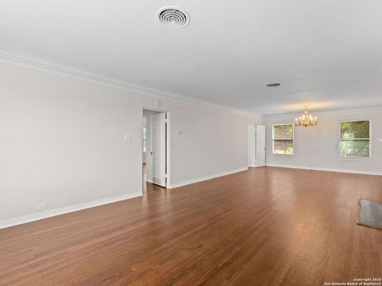 Chandelier, Empty room, Interior, Wood Texture Flooring
